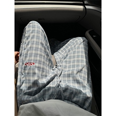 XZ1005-1-TTH600-P55美式复古蓝色弯刀格子裤慵懒风垂坠感阔腿裤，男装休闲裤，星座1005-1