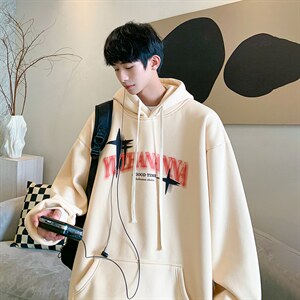 抖音供货、复合360克现货字母印花连帽卫衣宽松 D223A-WY2210-P50图片