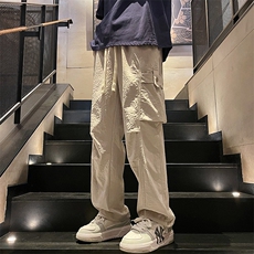 直播数据款春季新款大口袋伞兵裤宽松直筒休闲裤工装裤K515-P42，男装休闲裤，星座914-3