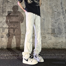 2025秋季新款外景大码vibe风破洞微喇牛仔裤S-5XGK23111-特P40，男装牛仔裤，电商A022