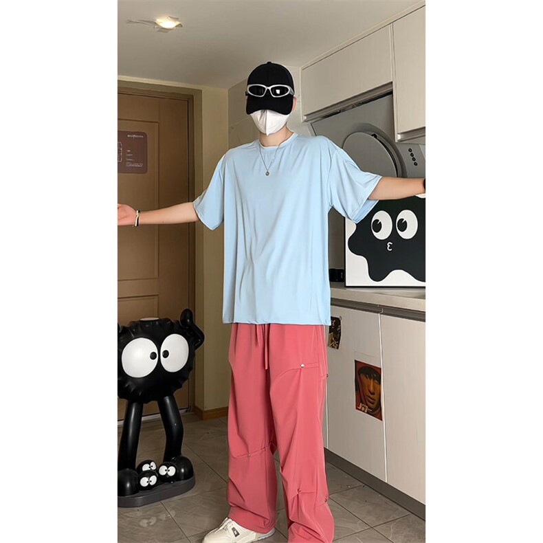 有报告!2026夏季新款防晒短袖男宽松运动T恤24XT77156特批15,男装T恤,电商A042