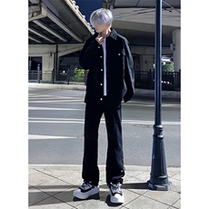 B221美式ins高街暗黑小众个性铆钉小脚牛仔裤LK23142-P65控88，男装牛仔裤，电商B221