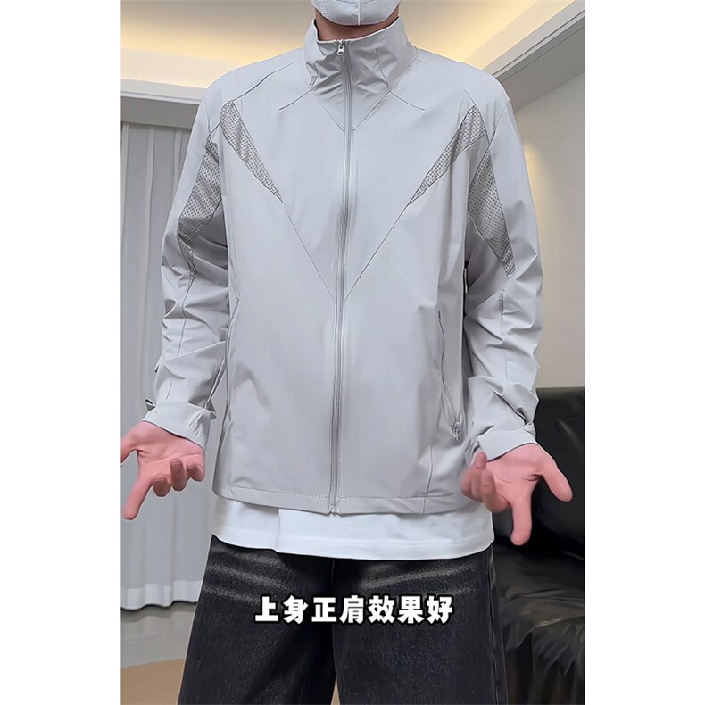 【现货】骑行防晒衣5X3027-TP55不网布拼接防晒服,男装防晒衣,电商A102