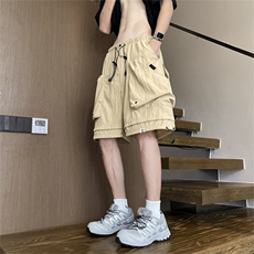 休闲短裤男士韩版潮流高街帅气大口袋2025夏季ins五分裤K5585-P36，男装牛仔裤，星座412-2