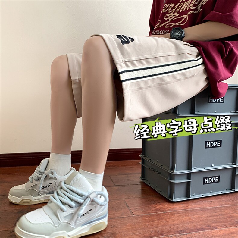 新款五分短裤男休闲百搭港风纯色运动短裤CK2407-P27控48图片