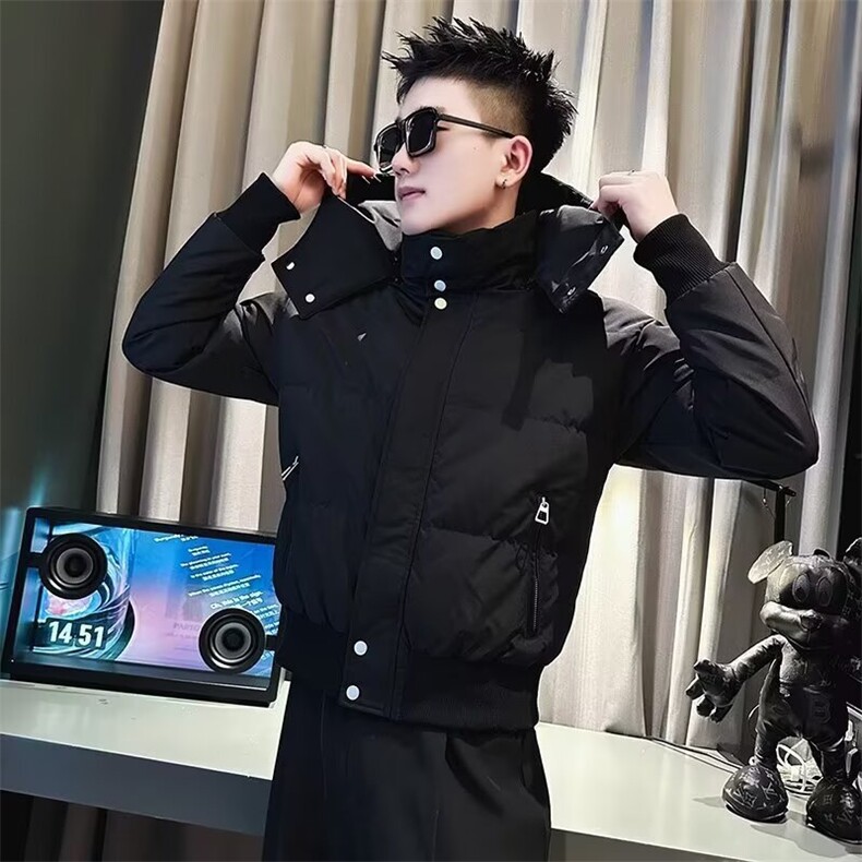 棉服男款连帽潮牌棉袄子新款秋冬款痞帅加厚棉衣外套,男装棉衣,星座1013-1