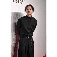 抖音得物品质二开26春装中性风冰丝休闲长袖衬衣垂感宽松上衣W88，男装衬衫，电商A486