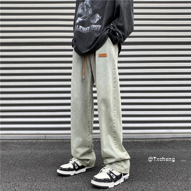 2024春季新款美式复古水洗牛仔裤宽松直筒裤子B315-K5550-P45控58图片