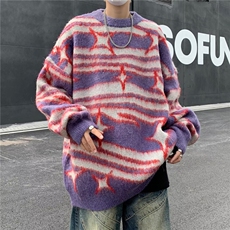 polo领毛衣男秋冬季翻领针织衫美式潮流宽松慵懒风外套，男装针织衫/毛衣，星座716-4