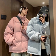 EQ355灯芯绒字母条棉衣外套男女学生冬季加厚面包服2024新款棉服，男装棉衣，电商C306-1
