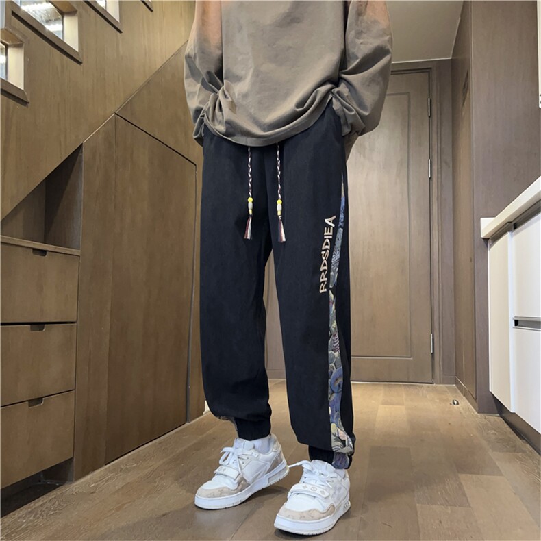 K2388特p35控58300克灯芯绒休闲裤男风小熊刺绣复古卫裤,男装休闲裤,电商D229A
