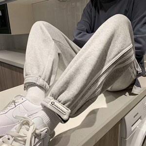 秋季卫裤男港风宽松潮牌裤子韩版潮流束脚学院风休闲长裤HQ34-p35，男装休闲裤，星座1008-1