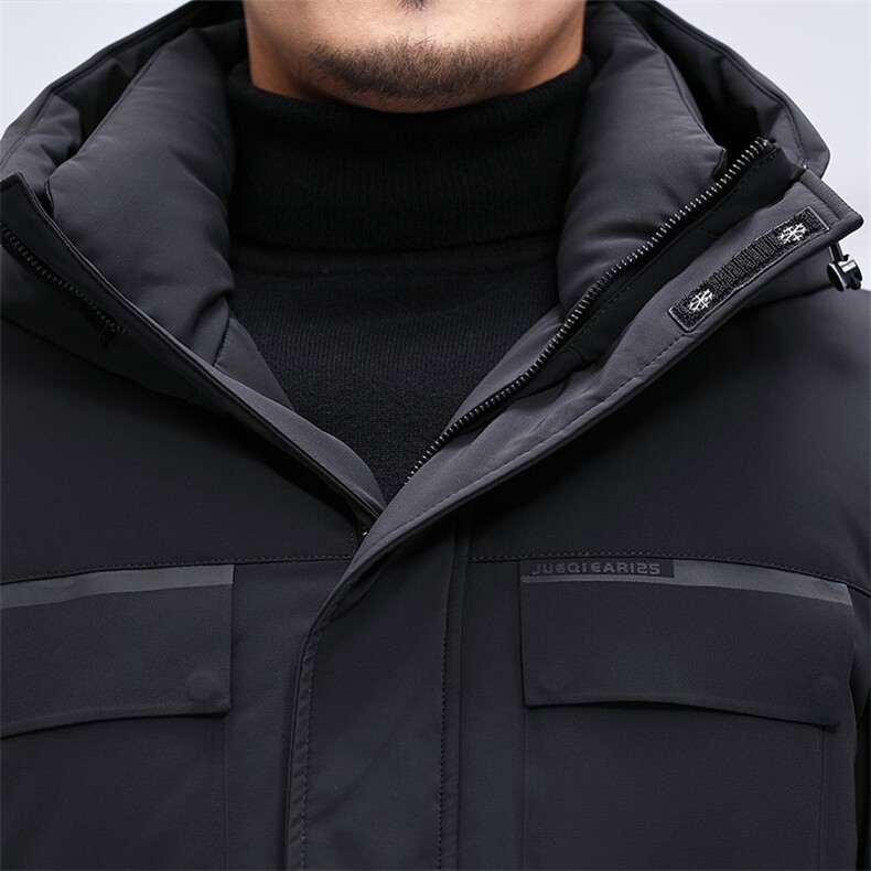 冬装新款商务休闲百搭时尚连帽长款羽绒服中年男KCN21055-81-P380,男装羽绒服,电商B212（原钱塘6029）