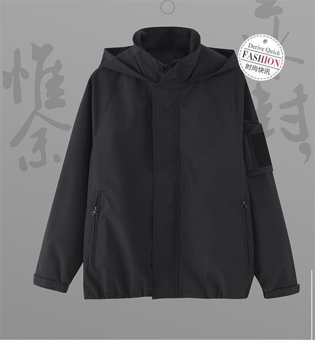 秋冬季新款魔术贴连帽衫夹克学生宽松外套1115-W1115P70，男装夹克，星座1115-1