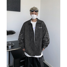 美式复古刺绣皮衣PU皮外套男女款秋冬季新款宽松夹克JK85499-p75，男装夹克，星座1008