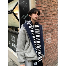 L02CC-特P60双拉链短款连帽开衫卫衣外套男，女装短外套，星座1007（原301D）