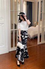 提花小衫?下鱼尾长半裙，女装半身裙，YCJ