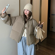 新款立领韩版拼接羽绒服50绒2C105-F1-P215-K318，女装羽绒服，2C105
