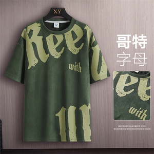 新款短袖男木板挂拍t恤夏季休闲百搭印花圆领T恤男上衣TC3137-P35图片