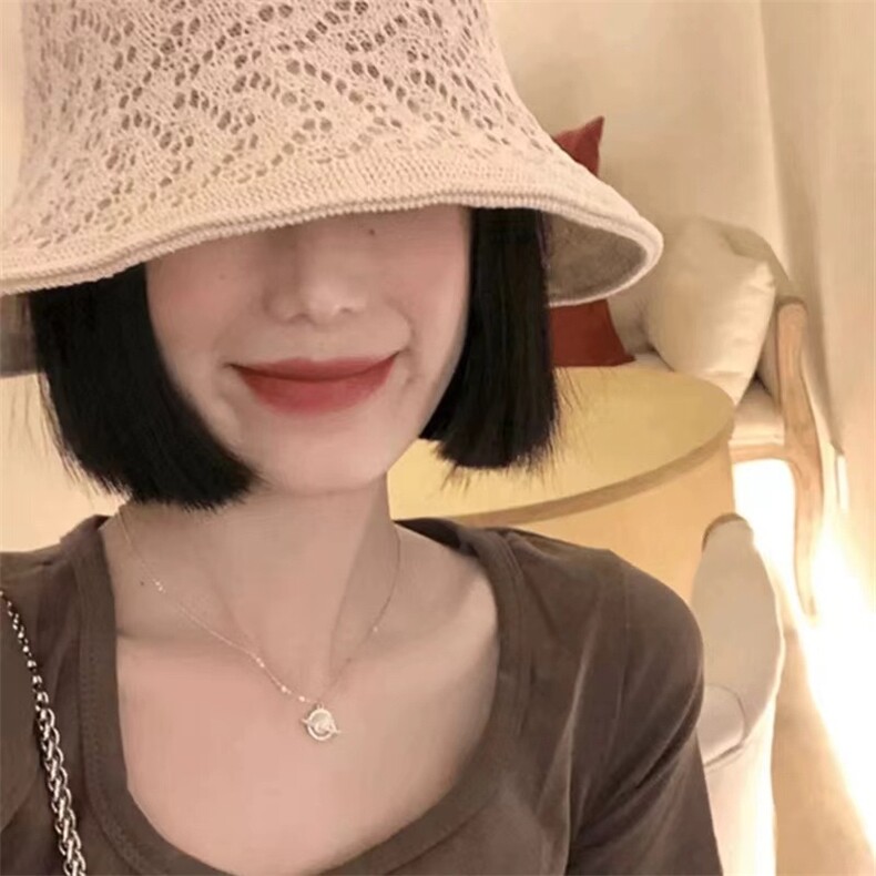 秋冬女时尚羊毛针织帽子双面可戴保暖渔夫帽盆帽镂空花纹水桶帽,饰品帽子,鑫友供货