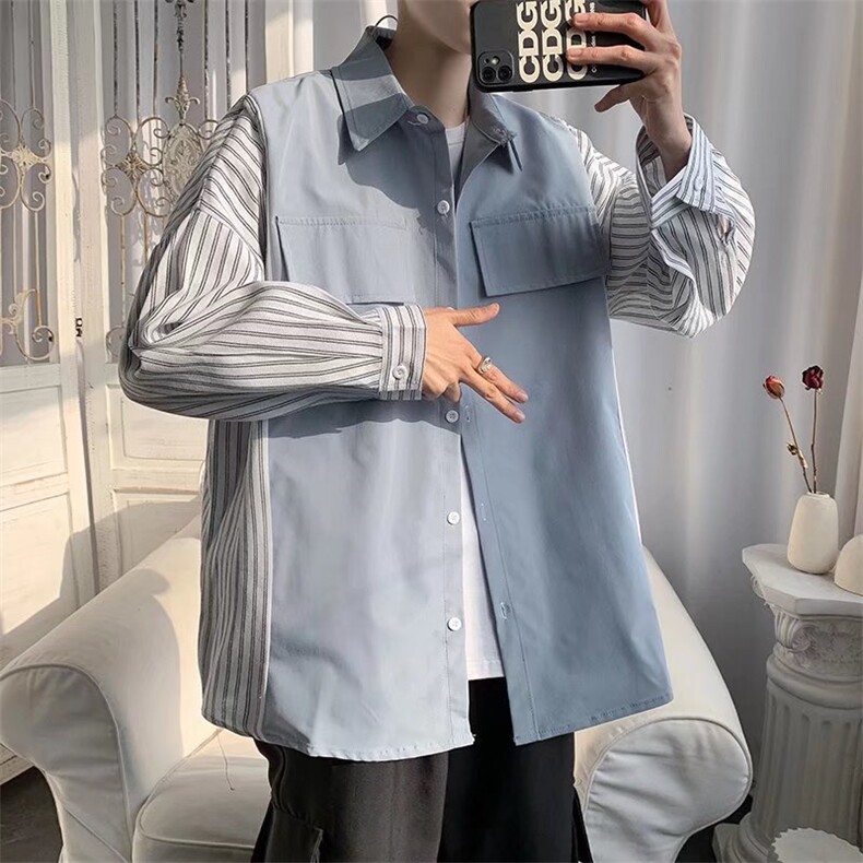 长袖衬衫春款男港风潮流C710P36,男装衬衫,星座1116-2