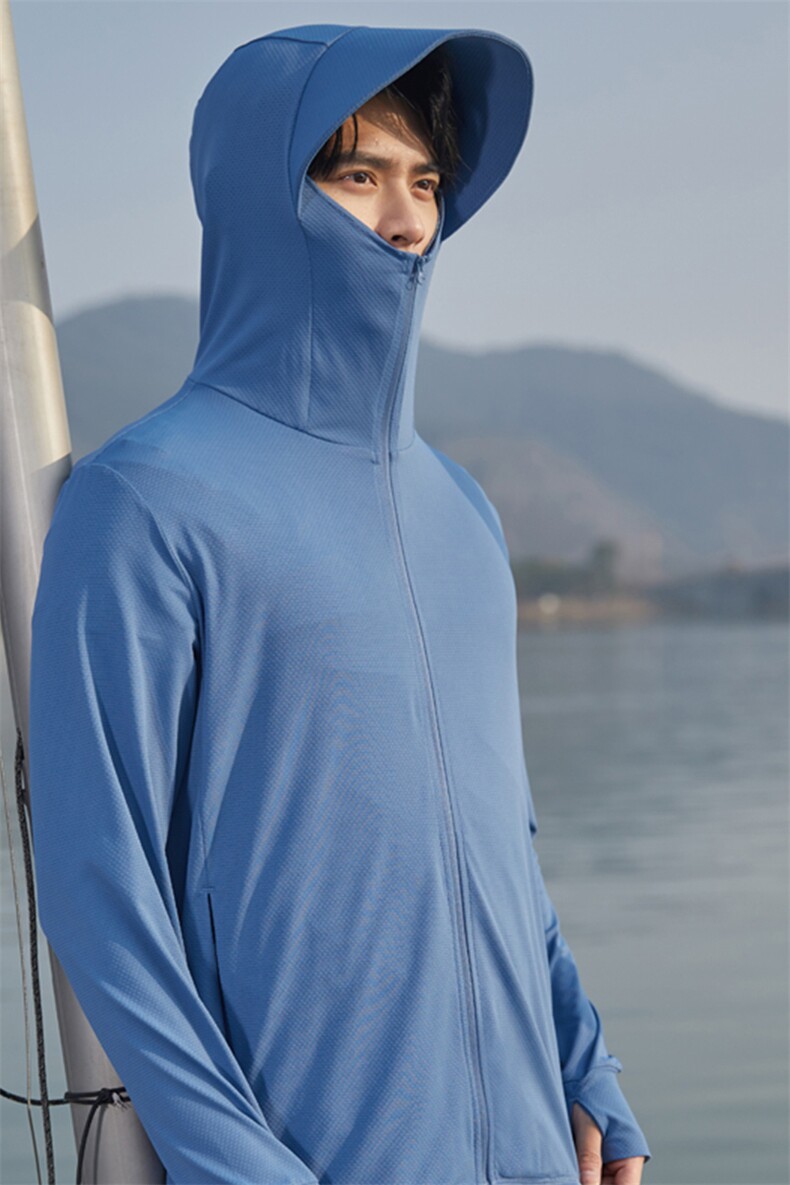 D1777夏季男士户外防晒衣皮肤衣长袖休闲连帽外套超薄防晒服P55,男装夹克,电商B360