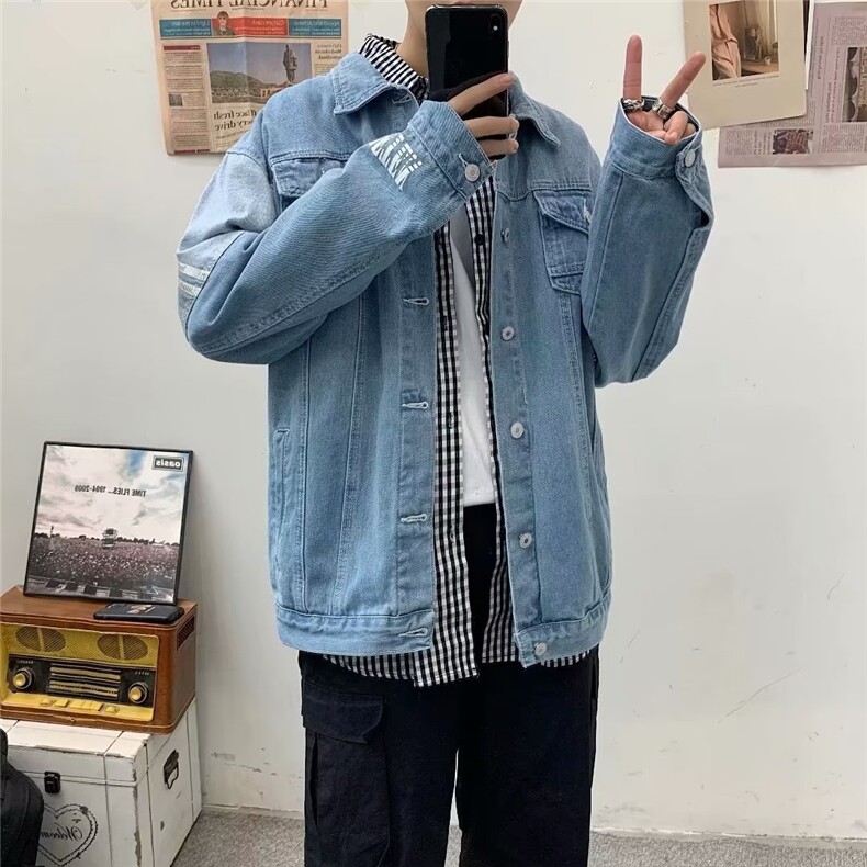 牛仔夹克男大码牛仔外套男茄克X138-P65,男装夹克,星座1109-3