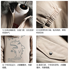 MM48092-P130冬季大毛领棉衣男士大码加厚棉袄男棉服网格，男装棉衣，电商A040A