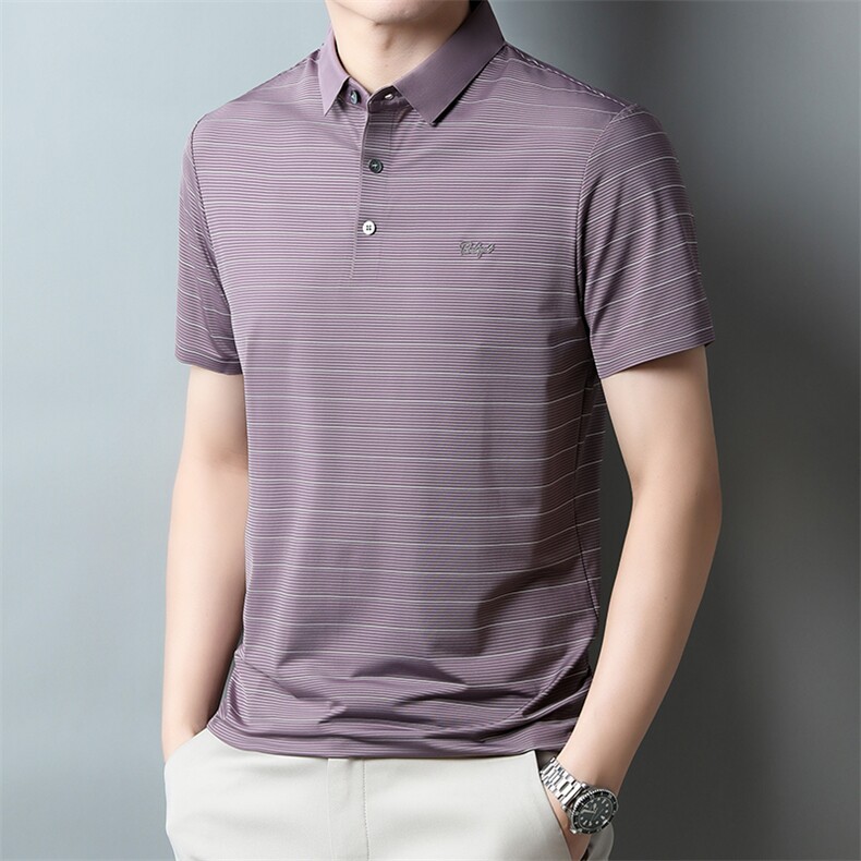 新款polo衫男士T恤男装短袖翻领夏季冰丝商务宽松休闲PL2323-P75,男装Polo衫,星座1105-3