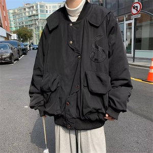 美式重磅刺绣飞行员夹克男女上衣vibe风宽松情侣款外套J9248-p58图片
