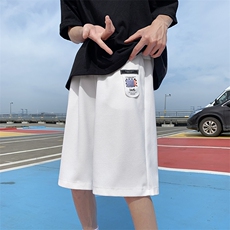 2025夏季新款港风直筒抽绳男运动沙滩休闲短裤D2011-DM153-P30，男装牛仔裤，电商D321-1