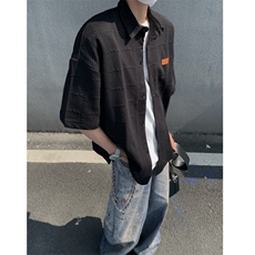 2026夏短袖格子衬衫大码男纹理提花衬衣薄外套CS580/特P35黑色6，男装衬衫，电商A094