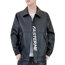 秋季新款皮衣男韩版潮修身帅气仿真皮夹克青年机车服外套V999-P85，男装皮衣，星座509