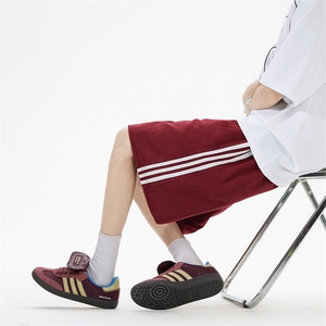 抖音得物高品质二开 重磅华棉 夏季三条杠织带短裤休闲运动五分裤图片