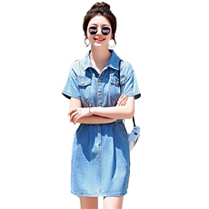 2022新款夏韩版牛仔连衣短裙短袖修身显瘦，女装连衣裙，瑶迪依秀