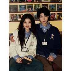 覆古香港风格小众设计对比色拼接假两件套狗狗情侣运动衫，男装Polo衫，星座1210-1