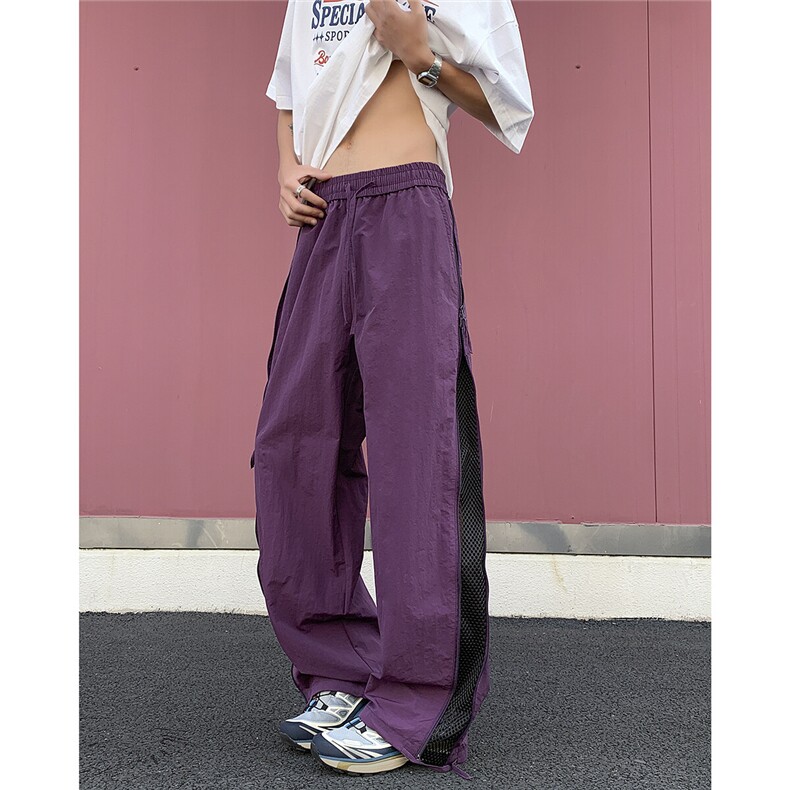 美式工装伞兵裤子男夏季侧边拉链网眼透气设计休闲裤cleanfit长裤图片
