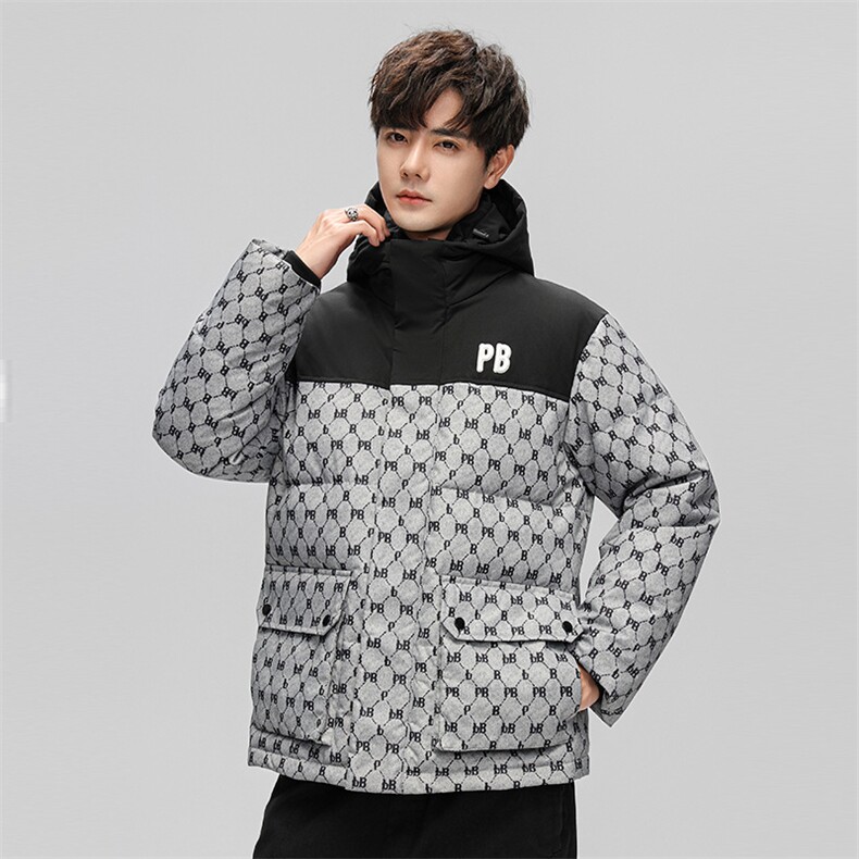 2025冬季新款潮流保暖加厚时尚90%白鸭绒羽绒服夹克外套H303-P160,男装夹克,星座1210B