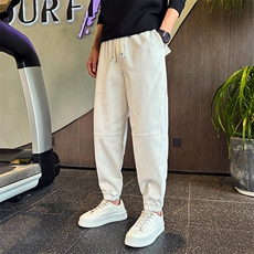 2025春夏社会小伙拼接束脚裤韩版修身纯色百搭长裤男2244/P70控98，男装休闲裤，星座313B-2(原星座309A-2)