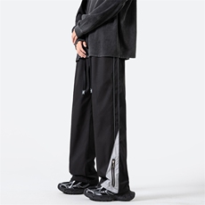 K8817P50光影墙秋季新款牛津布冲锋裤侧边条纹阔腿裤宽松运动，男装休闲裤，电商A026-1
