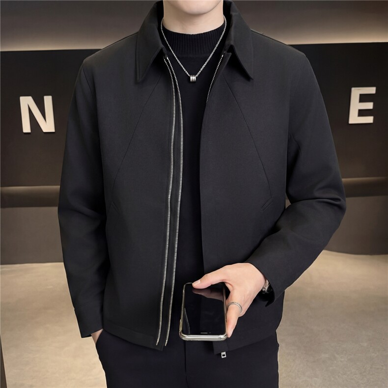 春款2026轻熟风抖音纯色休闲立领夹克店主风A236-JK628-P125，男装夹克，电商A236