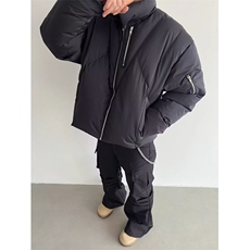 时尚设计感小众肩膀棉衣男冬季宽松保暖立领面包服潮M529，男装棉衣，星座1116A（原606A-3）