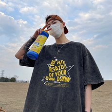 量大优可供抖音视频支持得物品质配合二开美式水洗短袖t恤SX86，男装T恤，电商A486