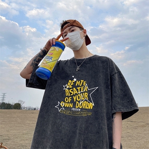 量大优 可供抖音视频 支持得物品质配合二开 美式水洗短袖t恤SX86图片