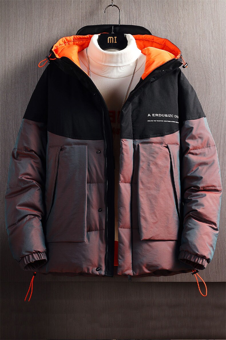 冬季90白鸭绒宽松保暖羽绒服休闲连帽渐变羽绒外套2707-P190,男装羽绒服,电商B306