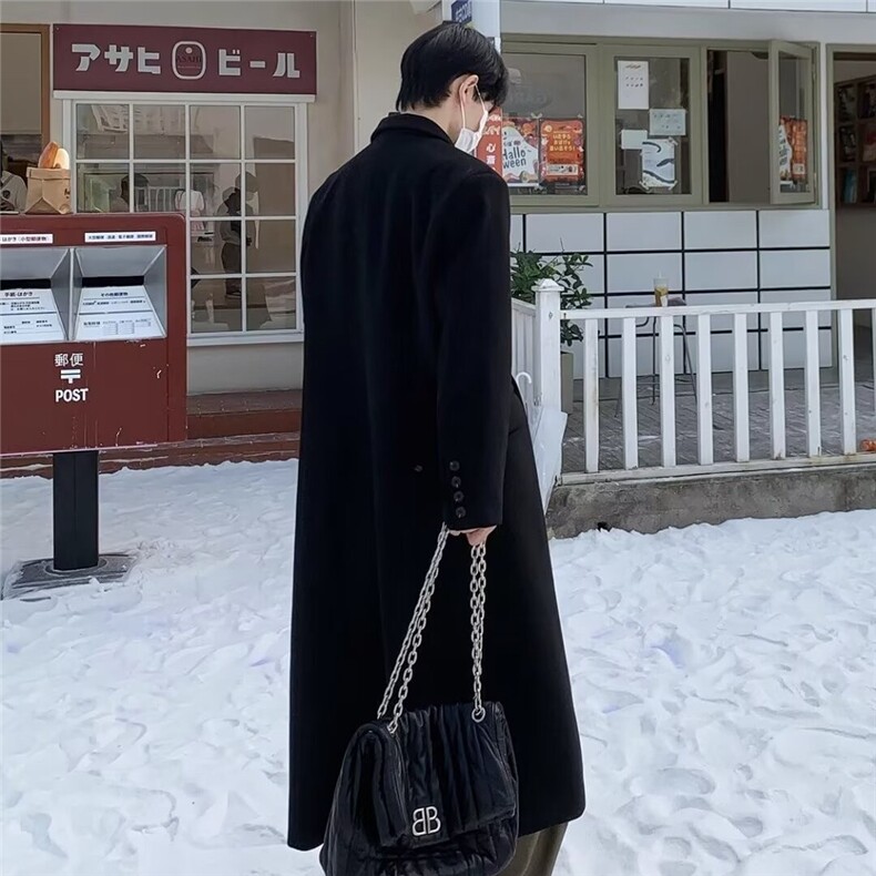 高级感克苏鲁毛呢大衣男士秋冬季休闲中长款英伦韩系呢子风衣外套,男装风衣,星座218-1（原230）