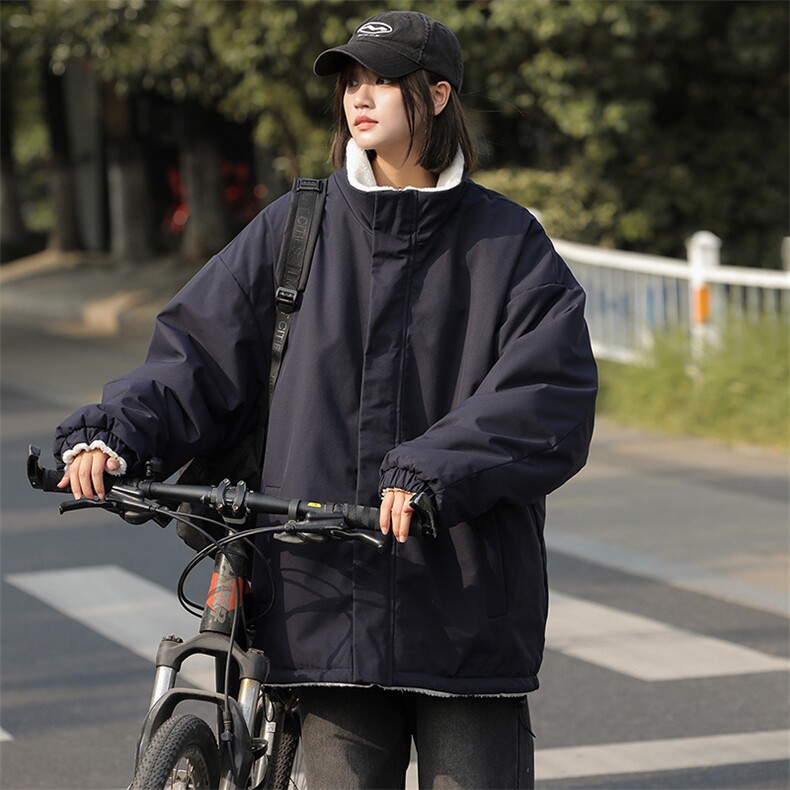 港风冬季纯色双面穿立领三防面料加厚上衣外套棉衣男MY8960P95，男装棉衣，星座1204-3