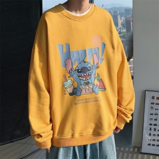 S6077-P35加绒-P40春季圆领卫衣男大码韩版宽松长袖外套男，男装卫衣，电商A040