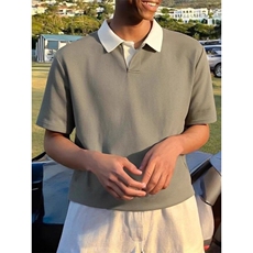 2025夏季新款潮牌复古polo衫男士翻领短袖t恤男装夏装体恤上衣服，男装T恤，星座506A