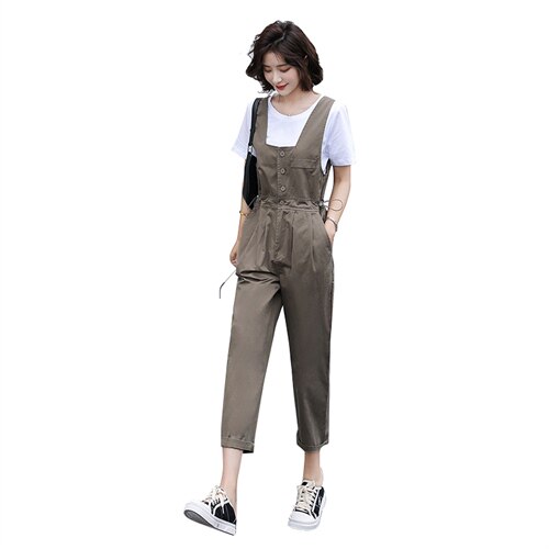 2025新款减龄洋气时尚背带裤女秋宽松显瘦休闲裤小个子，女装牛仔裤，梦懿尔